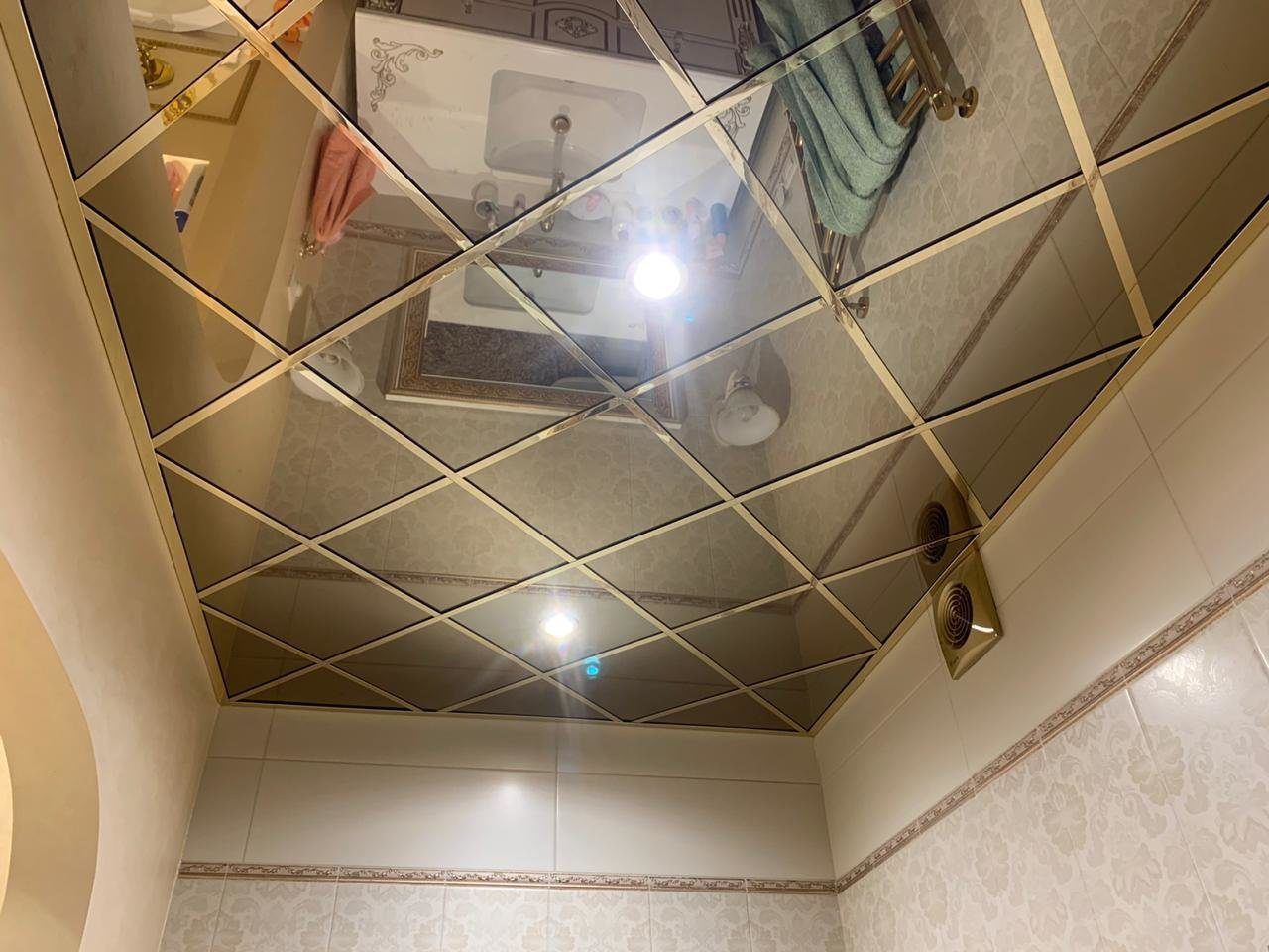 зеркальный натяжной потолок